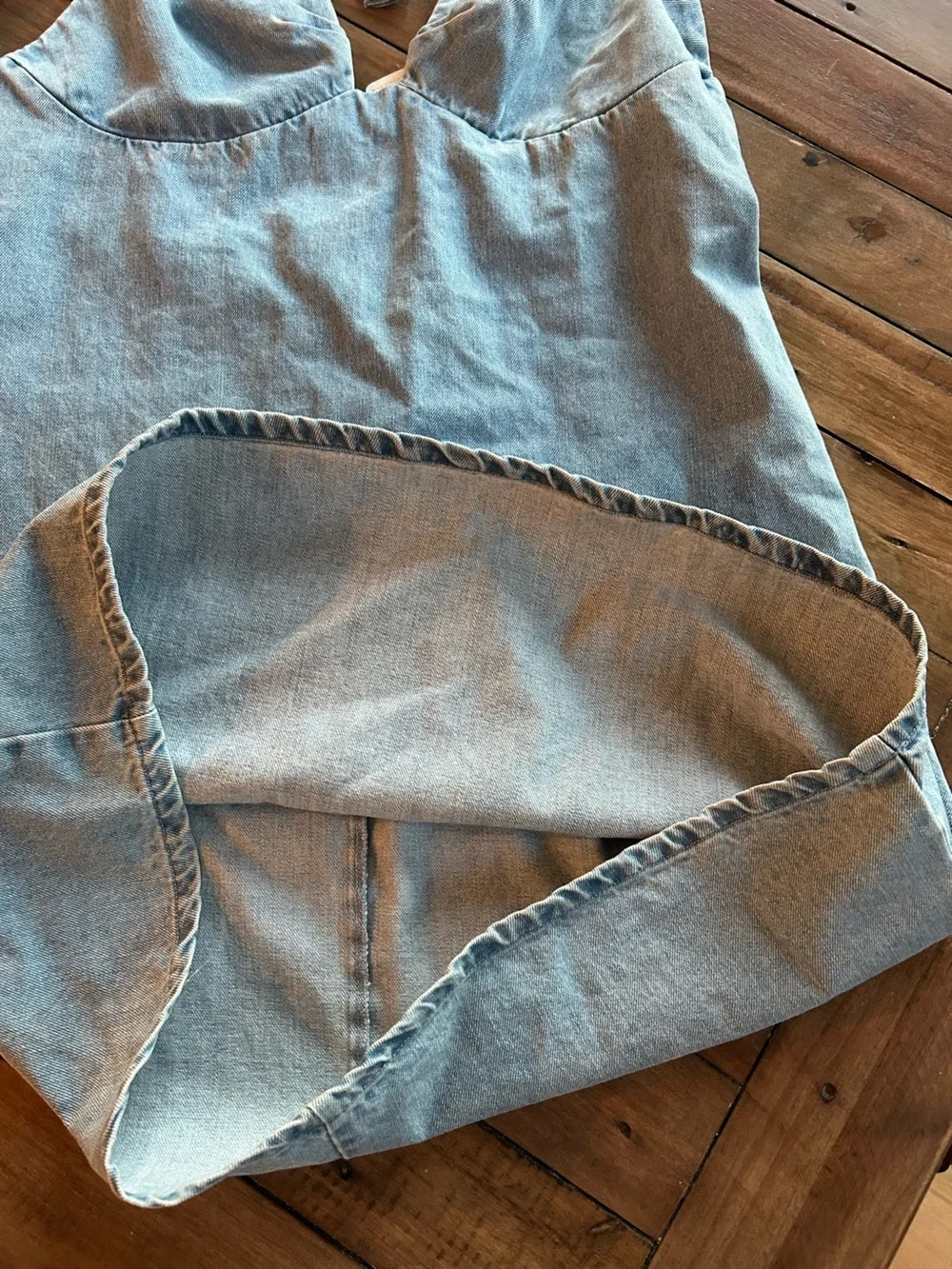 NWT Free People Trevi Denim Halter Cotton Mini Dress XL